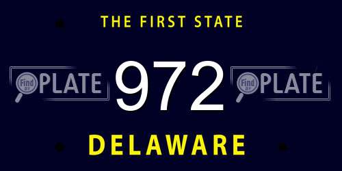 972 Delaware License Plate