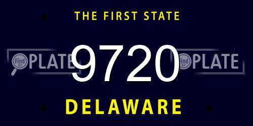 9720 Delaware License Plate