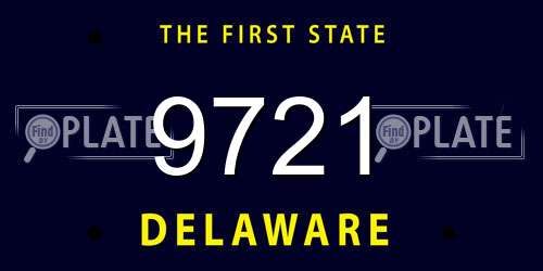 9721 Delaware License Plate