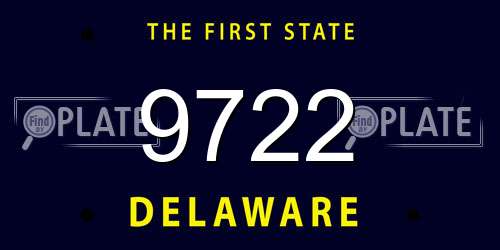 9722 Delaware License Plate