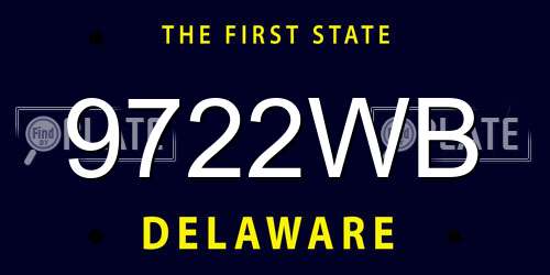 9722WB Delaware License Plate