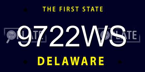 9722WS Delaware License Plate