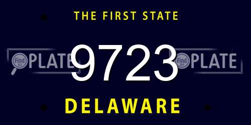 9723 Delaware License Plate