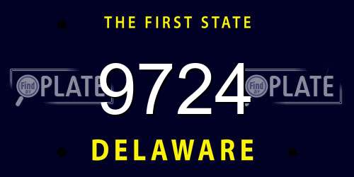 9724 Delaware License Plate