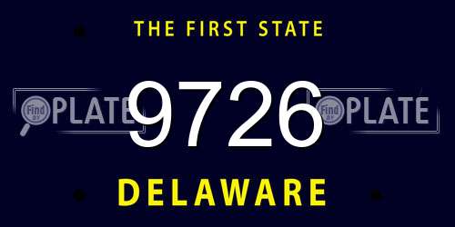9726 Delaware License Plate