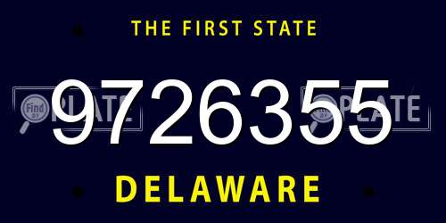 9726355 Delaware License Plate