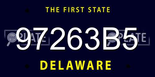 97263B5 Delaware License Plate