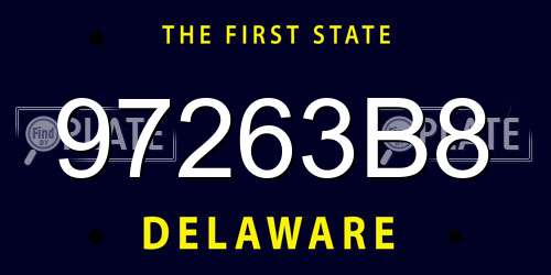 97263B8 Delaware License Plate