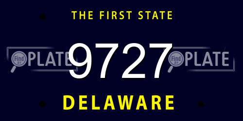 9727 Delaware License Plate