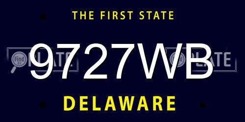 9727WB Delaware License Plate