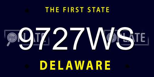 9727WS Delaware License Plate