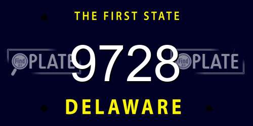 9728 Delaware License Plate