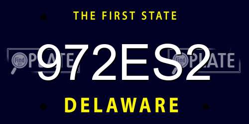 972ES2 Delaware License Plate