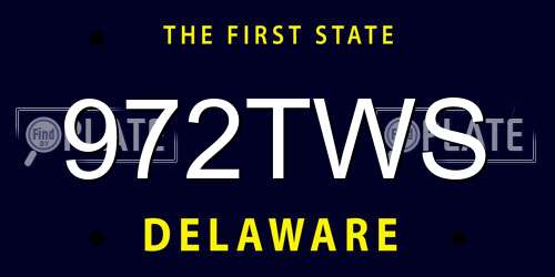 972TWS Delaware License Plate