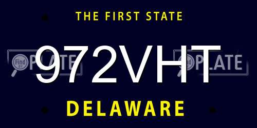 972VHT Delaware License Plate