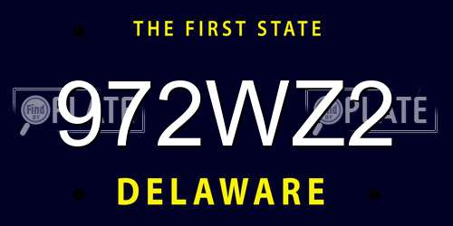 972WZ2 Delaware License Plate