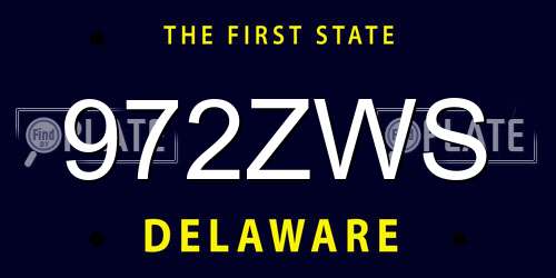 972ZWS Delaware License Plate