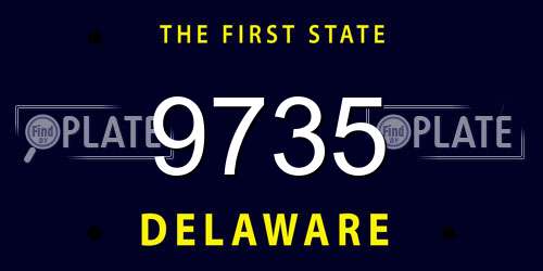 9735 Delaware License Plate