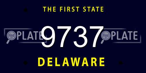9737 Delaware License Plate