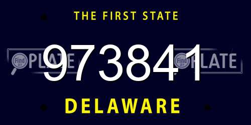 973841 Delaware License Plate