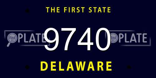 9740 Delaware License Plate
