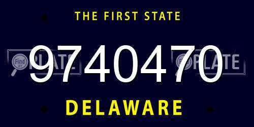 9740470 Delaware License Plate