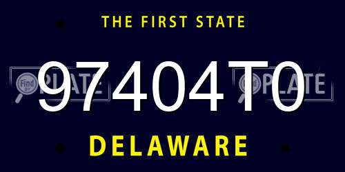 97404T0 Delaware License Plate