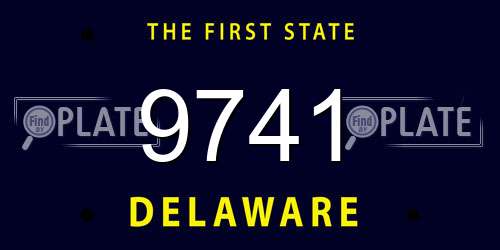 9741 Delaware License Plate