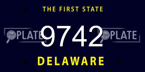 9742 Delaware License Plate