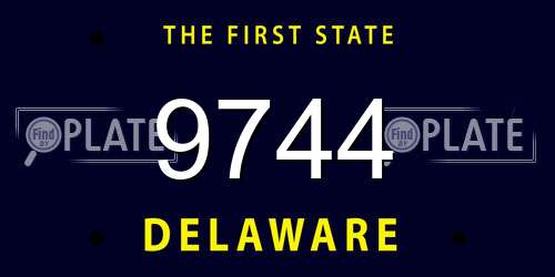 9744 Delaware License Plate