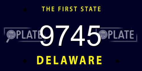 9745 Delaware License Plate