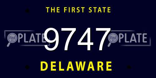 9747 Delaware License Plate