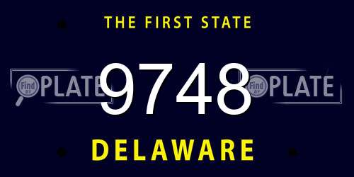 9748 Delaware License Plate