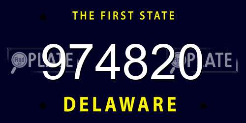 974820 Delaware License Plate
