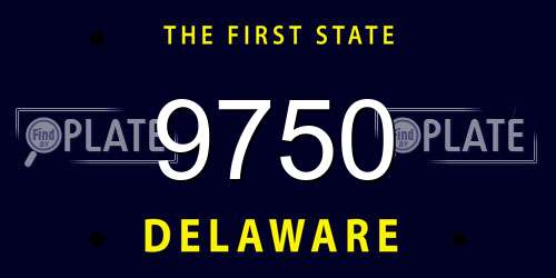 9750 Delaware License Plate
