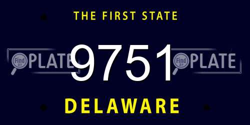 9751 Delaware License Plate