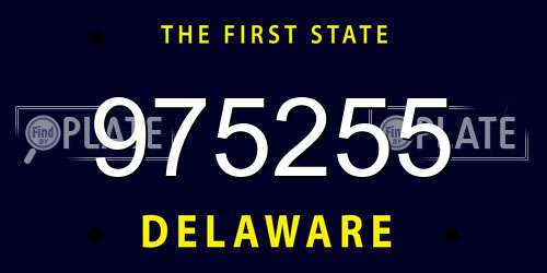 975255 Delaware License Plate