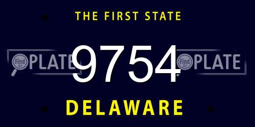 9754 Delaware License Plate