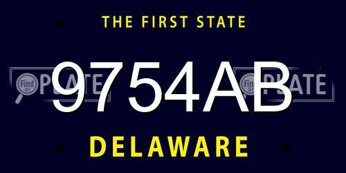 9754AB Delaware License Plate