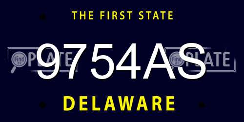 9754AS Delaware License Plate