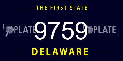 9759 Delaware License Plate