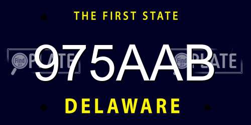 975AAB Delaware License Plate