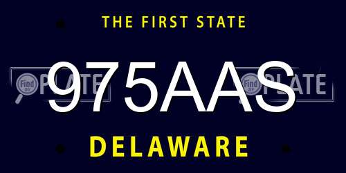 975AAS Delaware License Plate