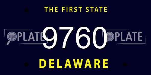 9760 Delaware License Plate