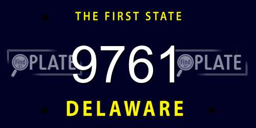 9761 Delaware License Plate