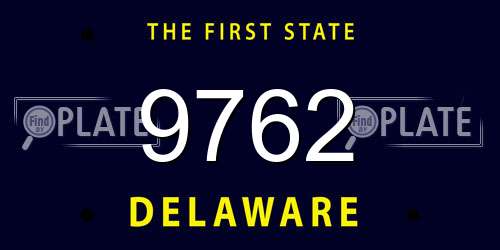 9762 Delaware License Plate
