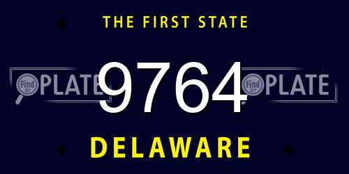 9764 Delaware License Plate