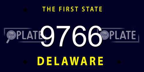 9766 Delaware License Plate