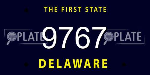 9767 Delaware License Plate