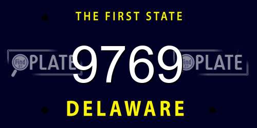 9769 Delaware License Plate